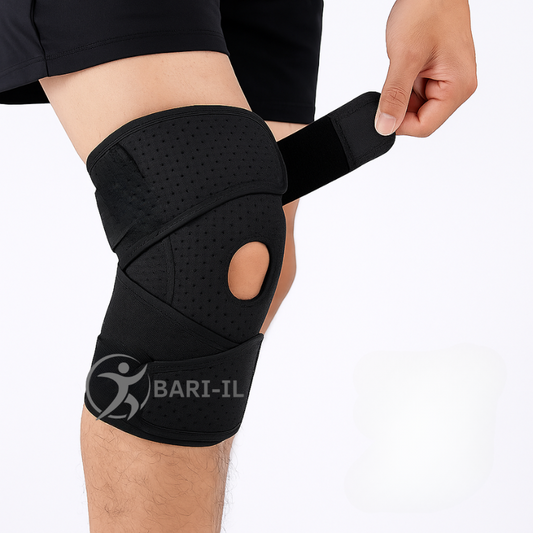 שרוול תמיכה קל לברך עם רצועות מוצלבות