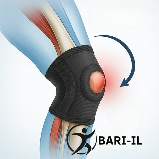 שרוול תמיכה לברך עם טבעת סיליקון - BARI-IL