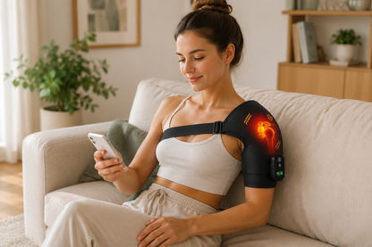 Bari-il Shoulder-Care | תומך כתף טכנולוגי משולב חימום עמוק ורטט לשיקום והקלה